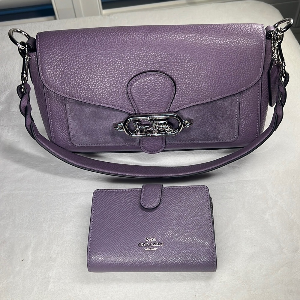 EUC Purple Coach Jade Crossbody Purse and Matching Wallet